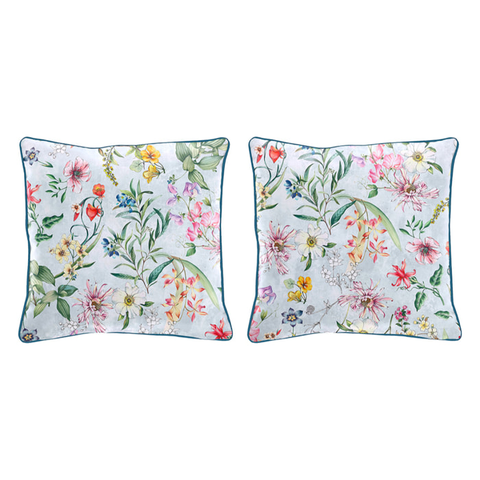 Lot de 2 housses de coussin en coton imprimé MAGGIO - multicolore