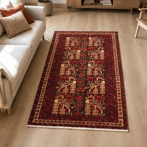 Tapis salon au motif traditionnel, noué main en laine, AFUBOD