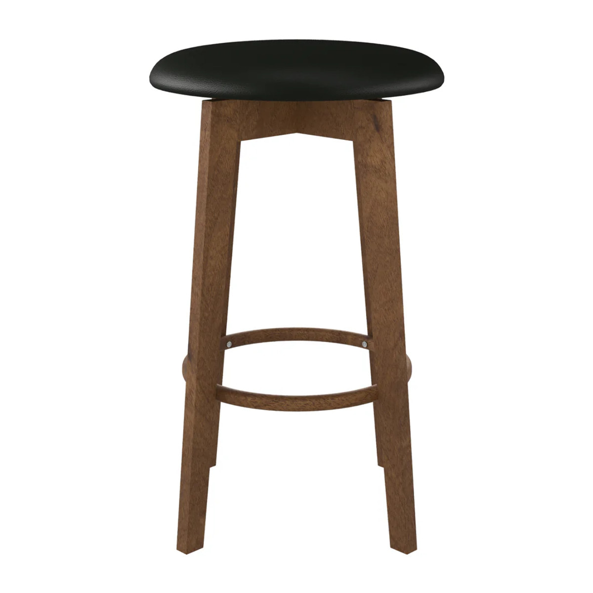 Lot de 2 tabourets pour îlot central 66 cm en cuir synthétique noir - Vahina