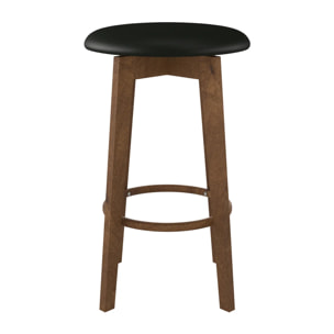 Lot de 2 tabourets pour îlot central 66 cm en cuir synthétique noir - Vahina