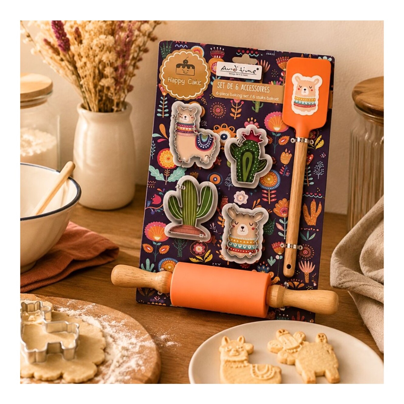 Lot de 6 accessoires forme lama, Happy Cake