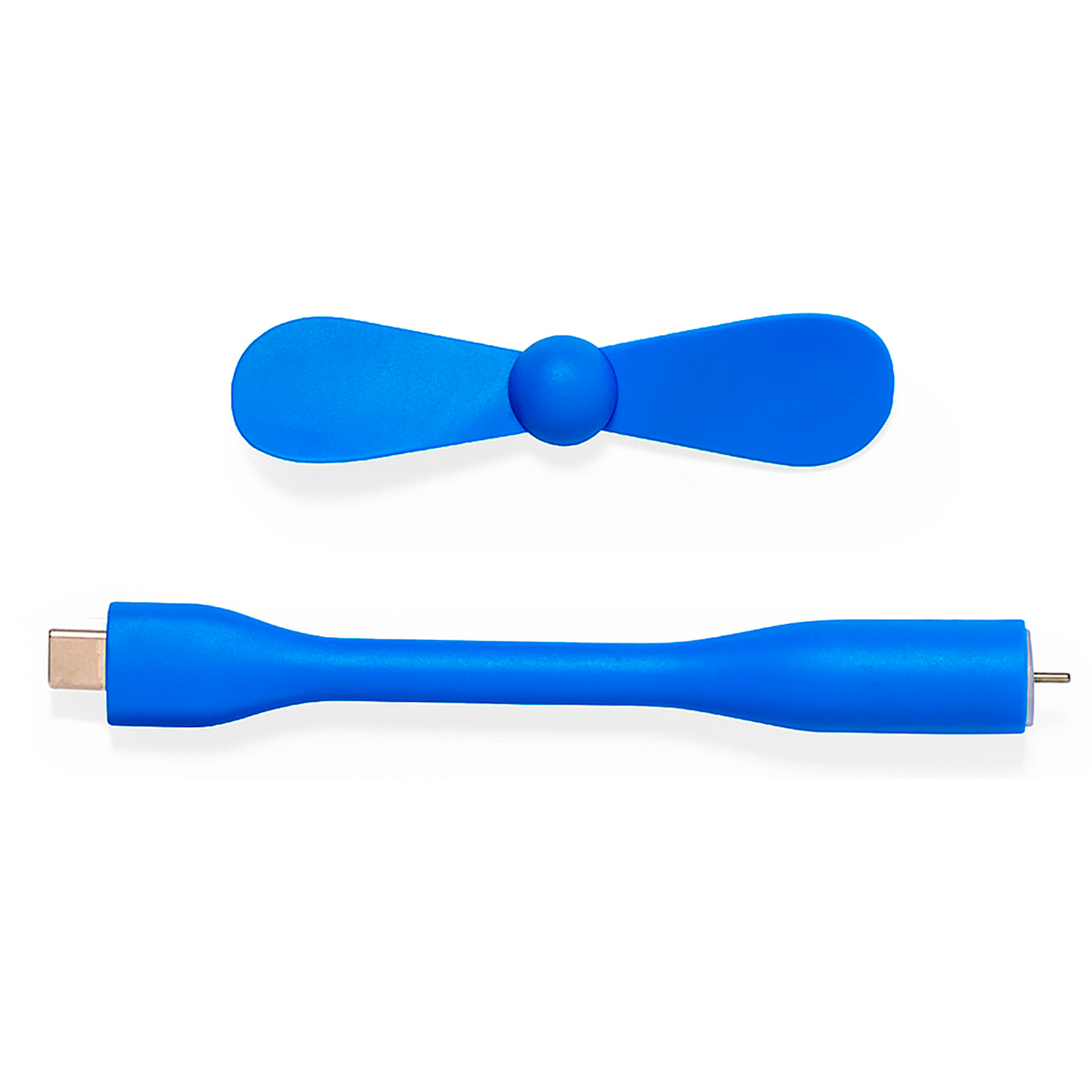 Ventilador flexible compatible con USB-C, con cuello orientable para dirigir el flujo de aire. Compacto, ligero y sin necesidad de baterías, ideal para smartphones, portátiles y baterías externas.