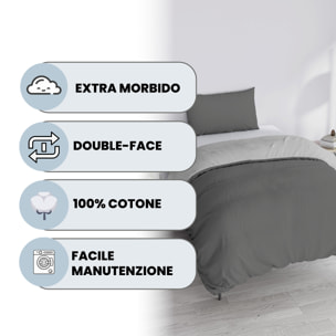 PARURE COPRIPIUMINO NATURAL COLOR SINGOLO - 100% COTONE MADE IN ITALY