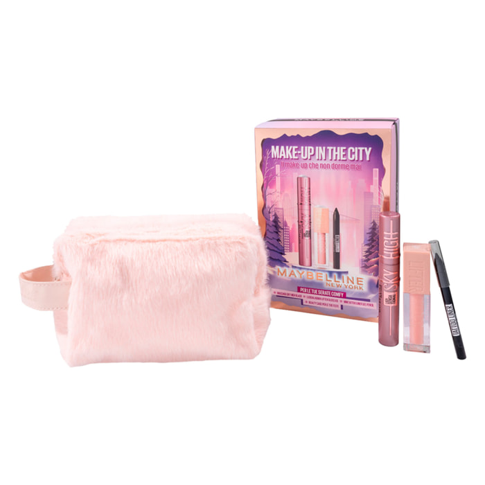 Confezione Regalo Natale Make Up in The City con Mascara Sky High + Lifter Gloss Ice 002 + Matita + Beauty Case