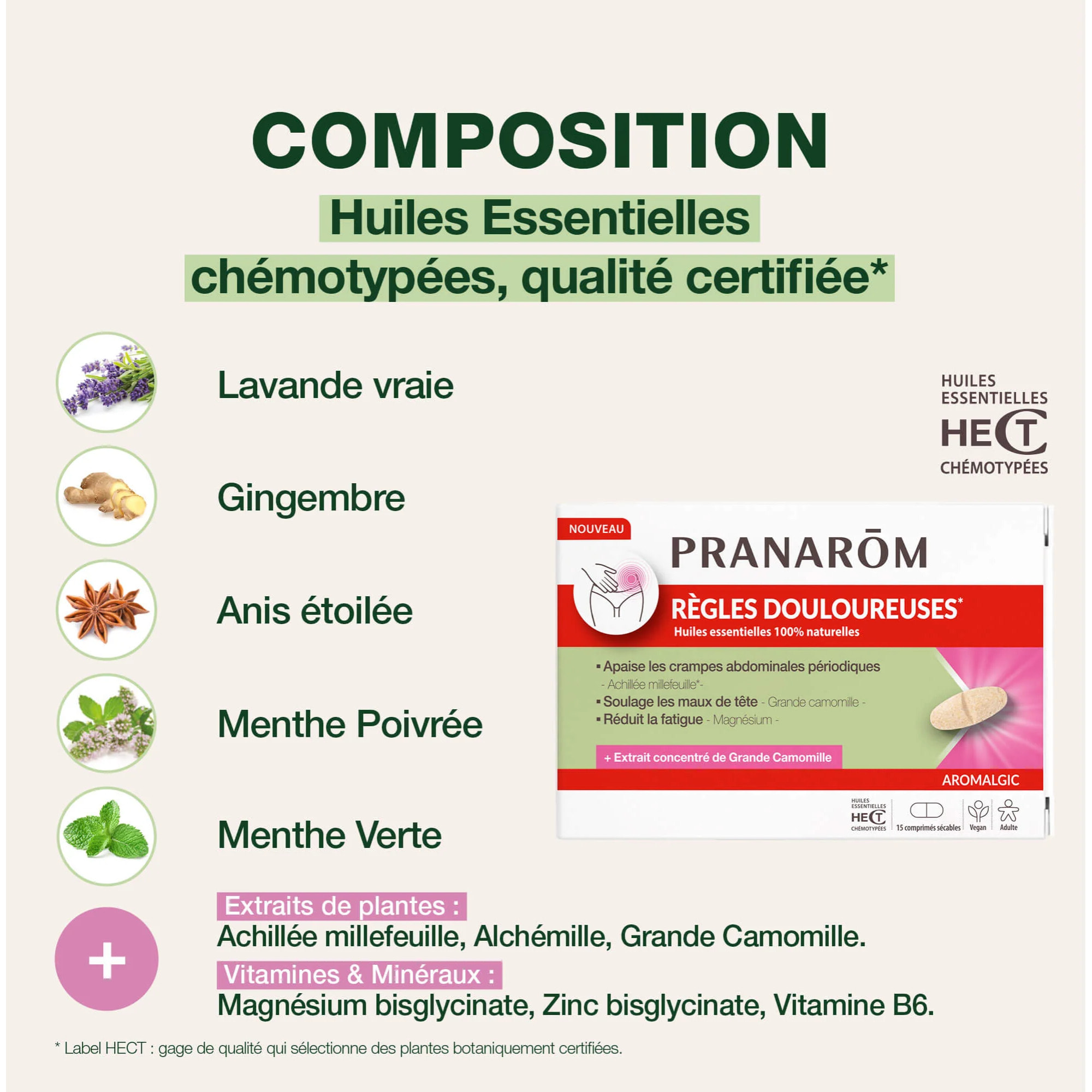 Pranarom - Comprimés pour règles douloureuses - 15 comprimes