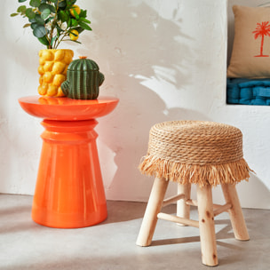 Tabouret "Gimpo" pin beige D30x40cm