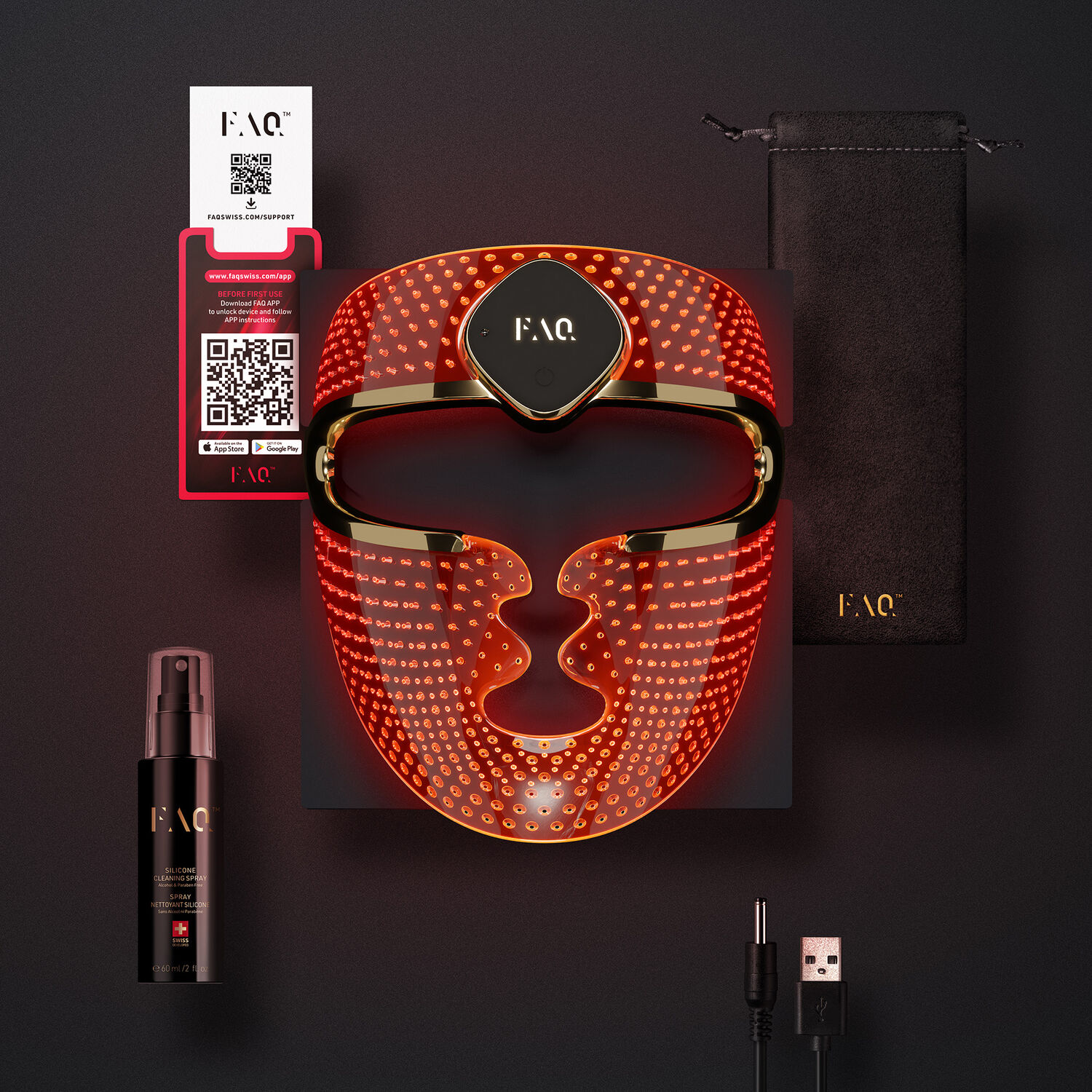 FAQ™ 202 - Masque LED Avancé Visage - 8 Leds