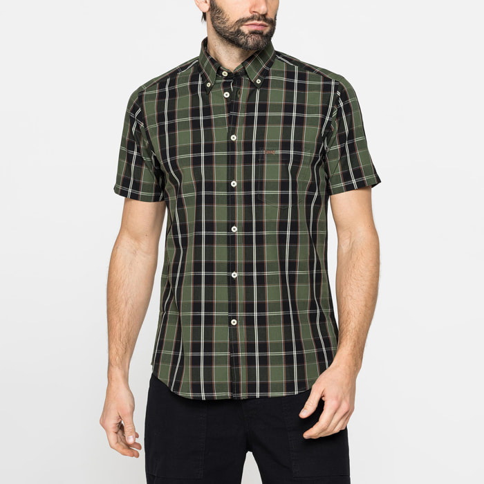 CAMICIA A MANICA CORTA IN COTONE CON FANTASIA