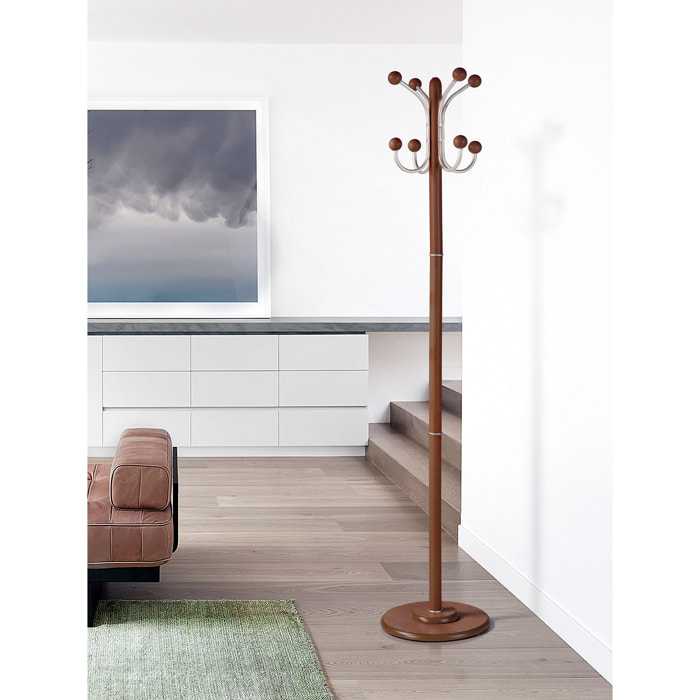Perchero Office madera haya nogal 170x35x35 cm