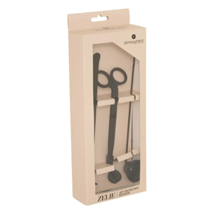 Kit entretien bougie Zélie 3 pièces noir