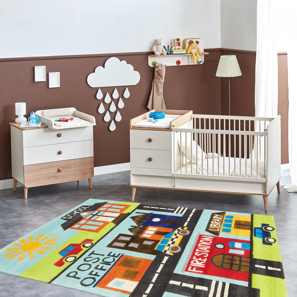 Tapis enfant fait main motif fresque KOCE