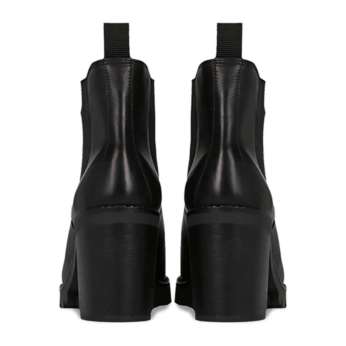 Chelsea Boots neri in vera pelle, tacco alto 7,5 cm