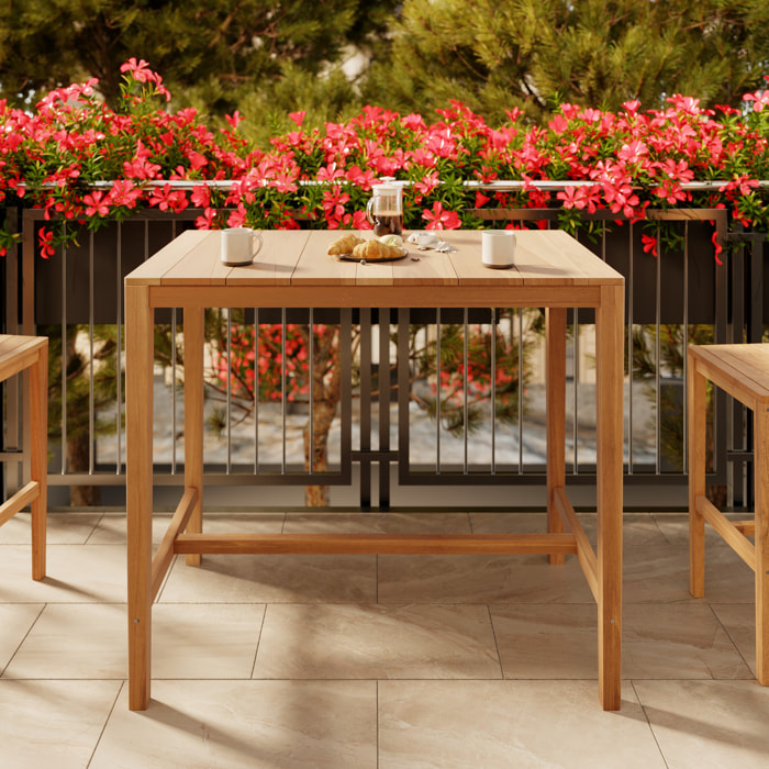 Table de bar d'extérieur 120 cm en bois de teck massif - Tunga