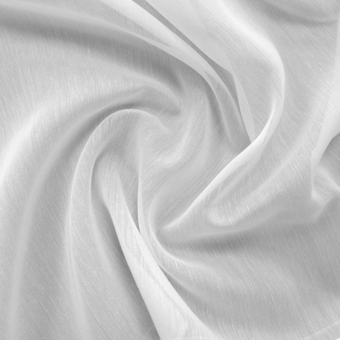 Tissu en voile uni en poly/lin - Blanc