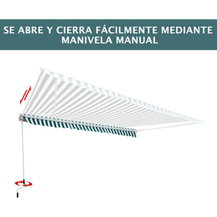 Toldo con Ángulo Ajustable de Aluminio 2.95x2.5m Verde