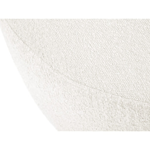 Pouf pivotant "Adam" en bouclé blanc