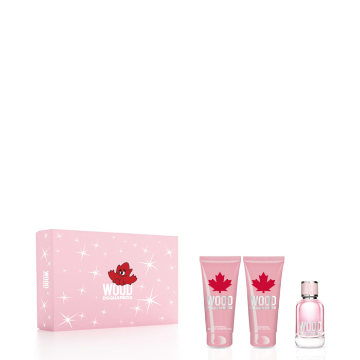Wood Femme - Coffret Eau de toilette 50ml, Gel douche & Lait corps 50ml
