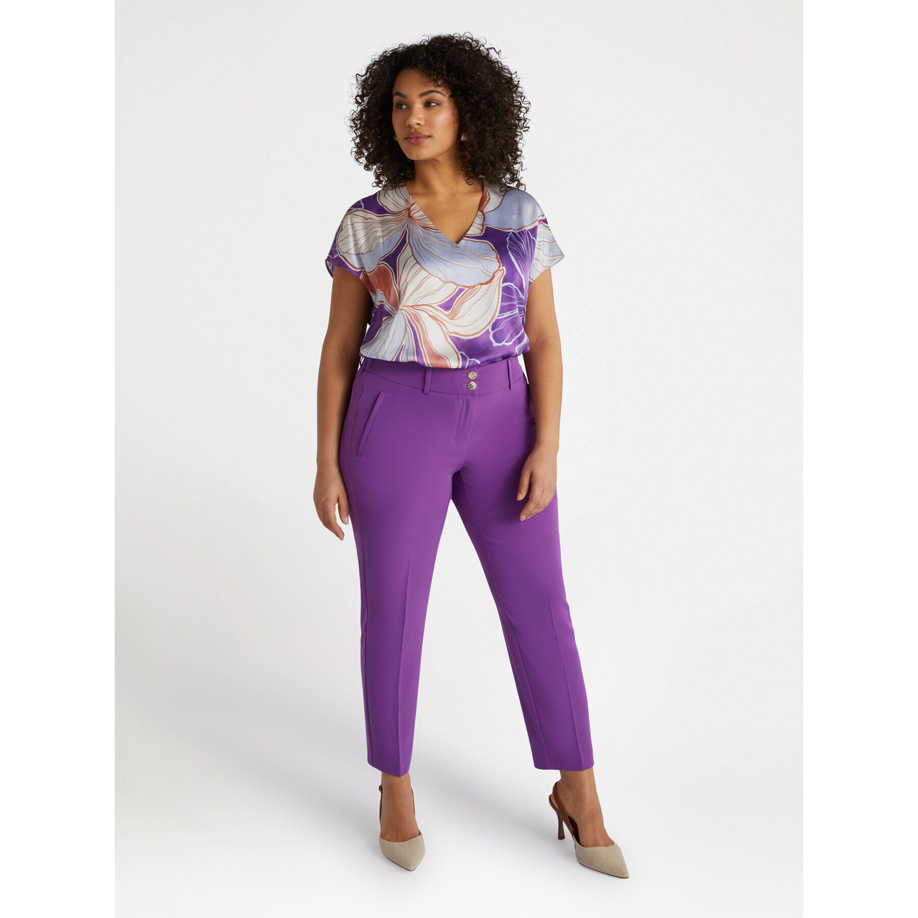 Fiorella Rubino - Pantaloni dritti eleganti - Viola