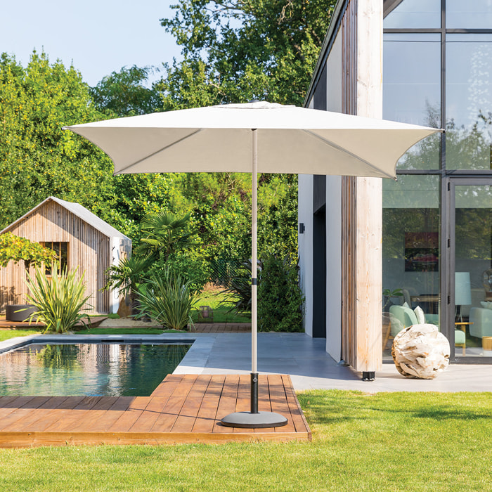 Parasol droit carré "Soya" argile & blé 2,5 x 2,5m en acier et polyester