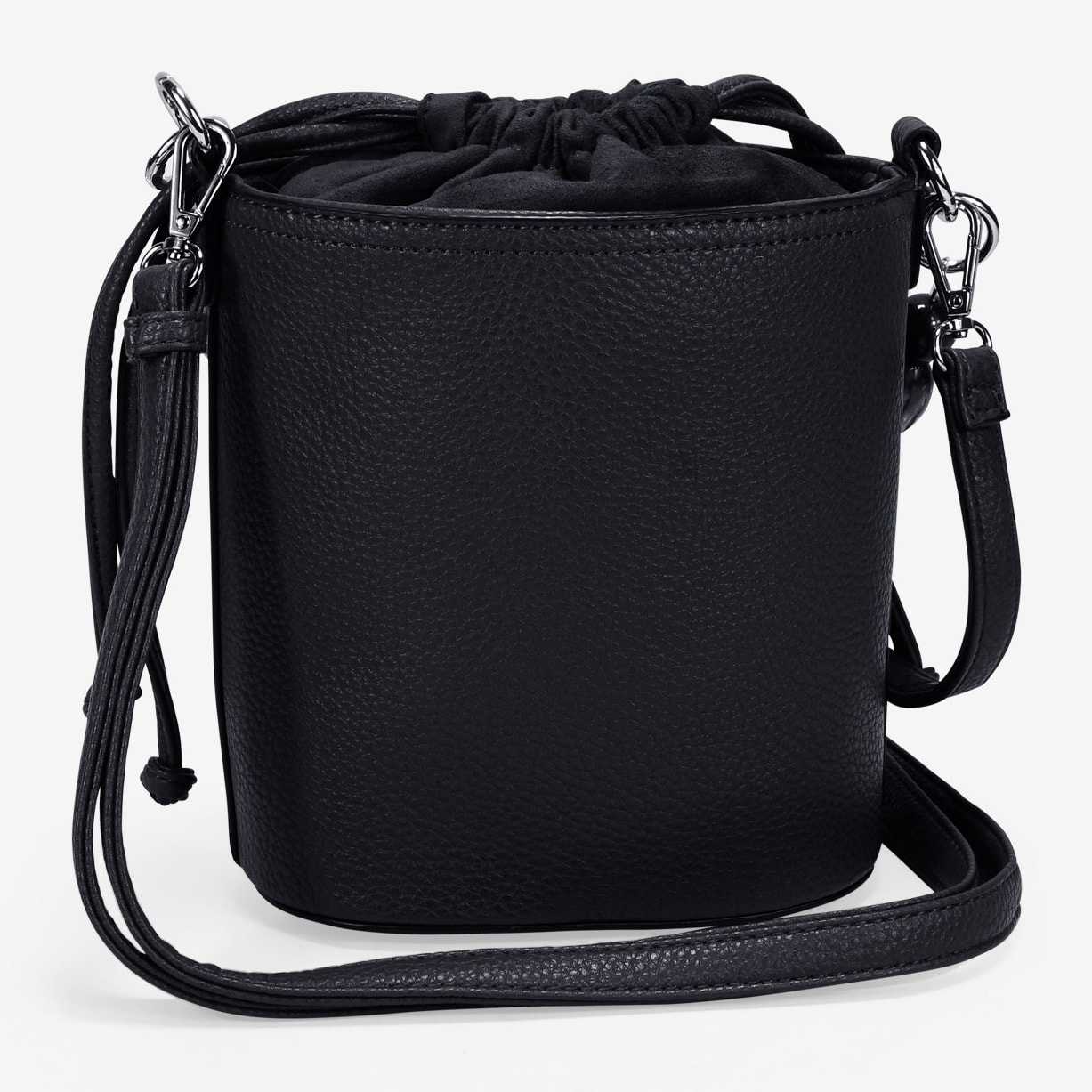 Bolso de mano negro con asa de piedras