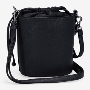 Bolso de mano negro con asa de piedras