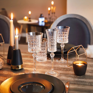 6 flûtes à champagne 15cl Lady Diamond - Cristal d'Arques - Verre ultra transparent au design vintage