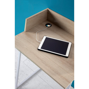 Escritorio Essential en roble blanco 84x60x48 cm