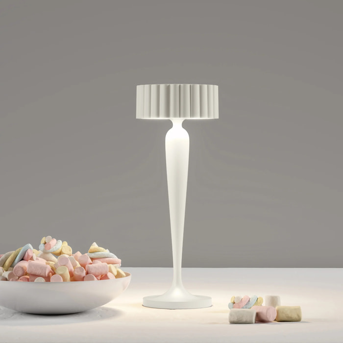 Lampe de table sans fil touch TWIGGY Blanc H26 cm