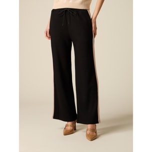 Oltre - Pantaloni in jersey con bande laterali - Nero