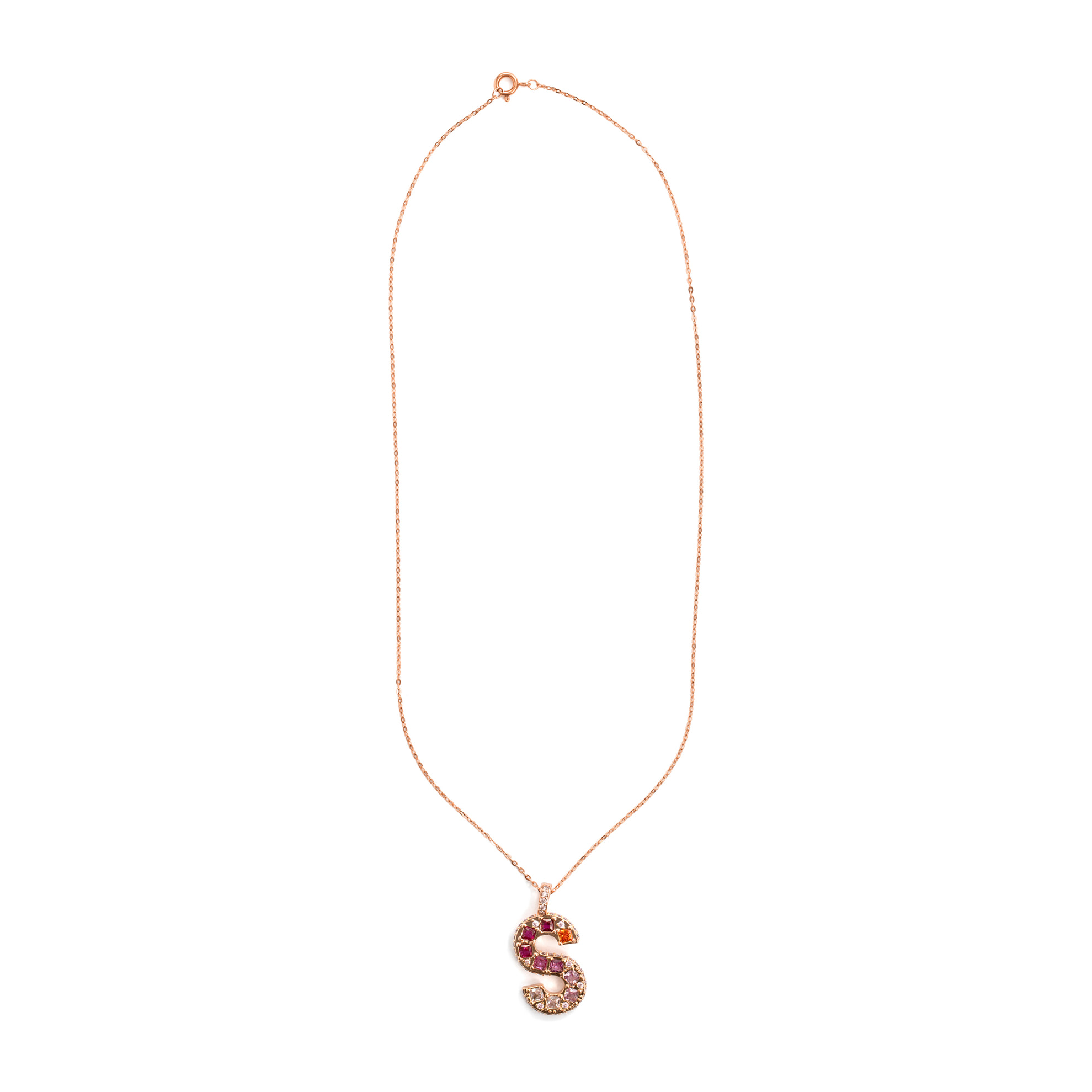Collar S acabado oro rosa 18k