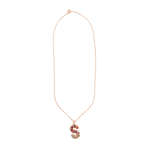 Collar S acabado oro rosa 18k