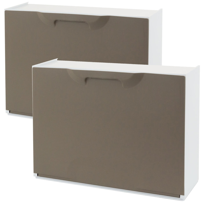 Pack de 2 zapateros en polipropileno color marron