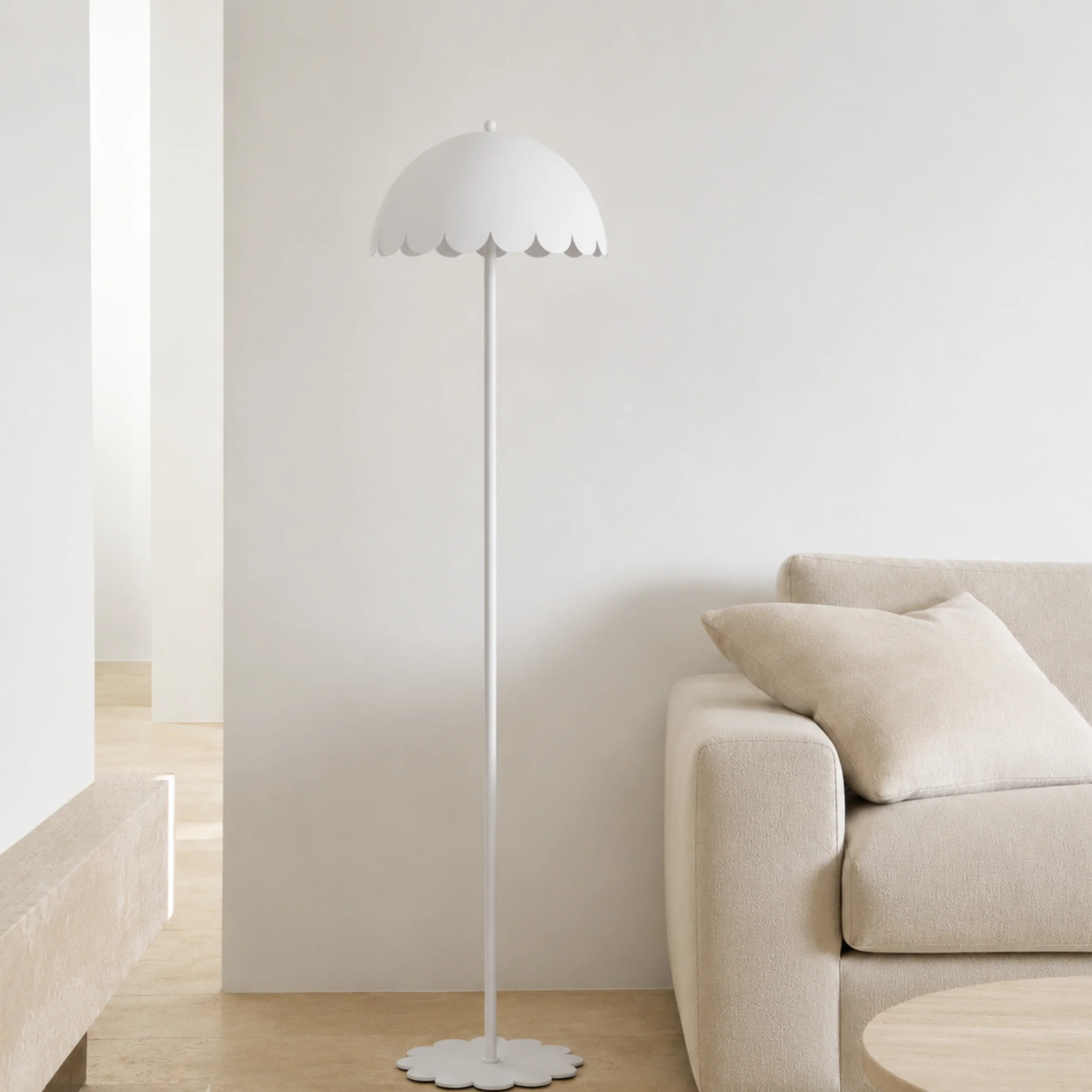 Lampadaire en métal blanc H142 cm - Flow