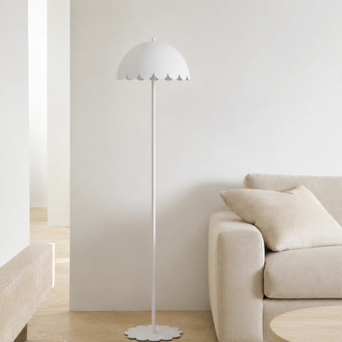Lampadaire en métal blanc H142 cm - Flow