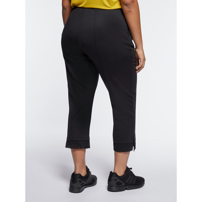 Fiorella Rubino - Pantalones cropped con bordes de tul - Negro