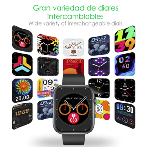 DAM Smartwatch QX7 Pro. Llamadas Bluetooth, más de 100 modos deportivos. Monitor cardiaco, O2, glucosa y de tensión. 4x1,1x4,7 Cm. Color: Blanco