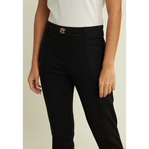 Pantaloni in viscosa con fondo asimmetrico