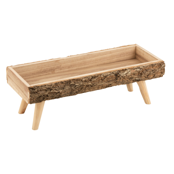J-Line cache-pot Sur Pied Rectangulaire - bois - naturel - large - Ø 28 cm