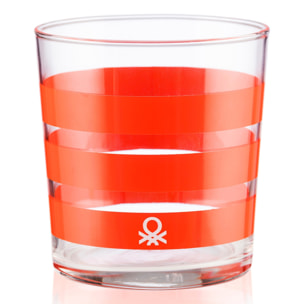 Set 4pcs vasos de agua cristal rayas multicolor  benetton