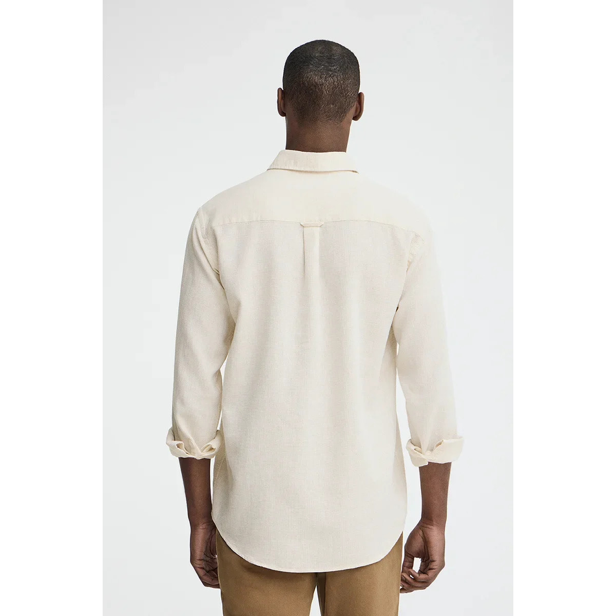 Camisa cotolino beige vigoré con bordado Polo Club