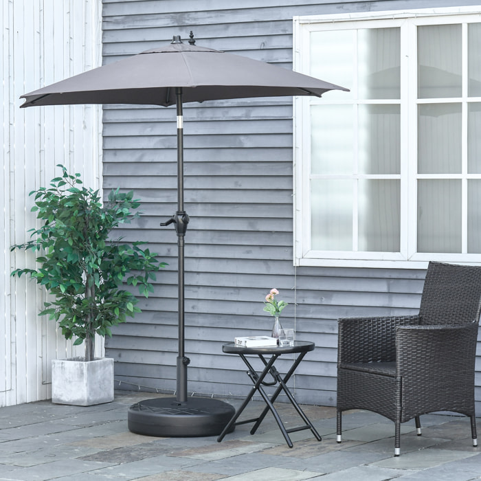 Pied de parasol rond à lester dia. 55 cm contour motif graphique métal HDPE noir