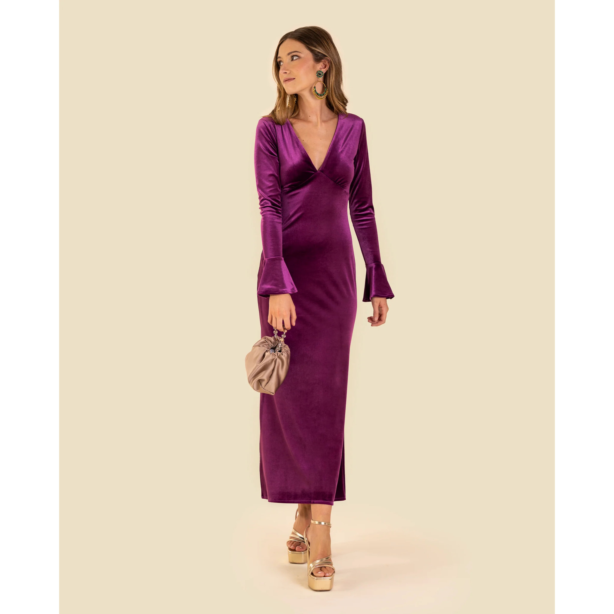 Vestido de terciopelo corte sirena
