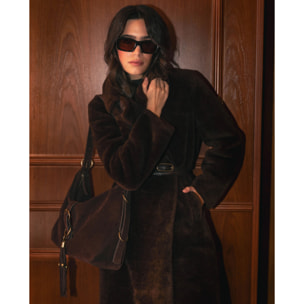 Abrigo largo de pelo de mujer