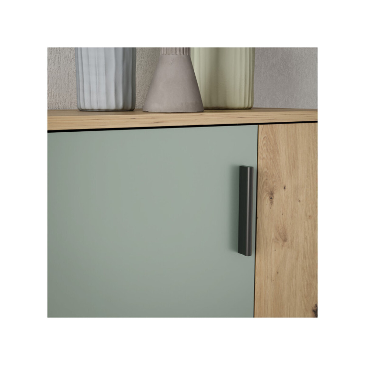 Armoire Meuble à Chaussures bois de chêne rustique et vert sauge – SHOES