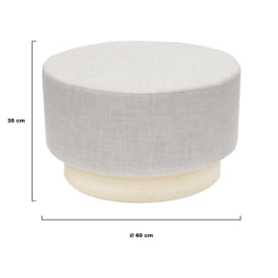 Pouf Scandinave Gris Clair 60cm