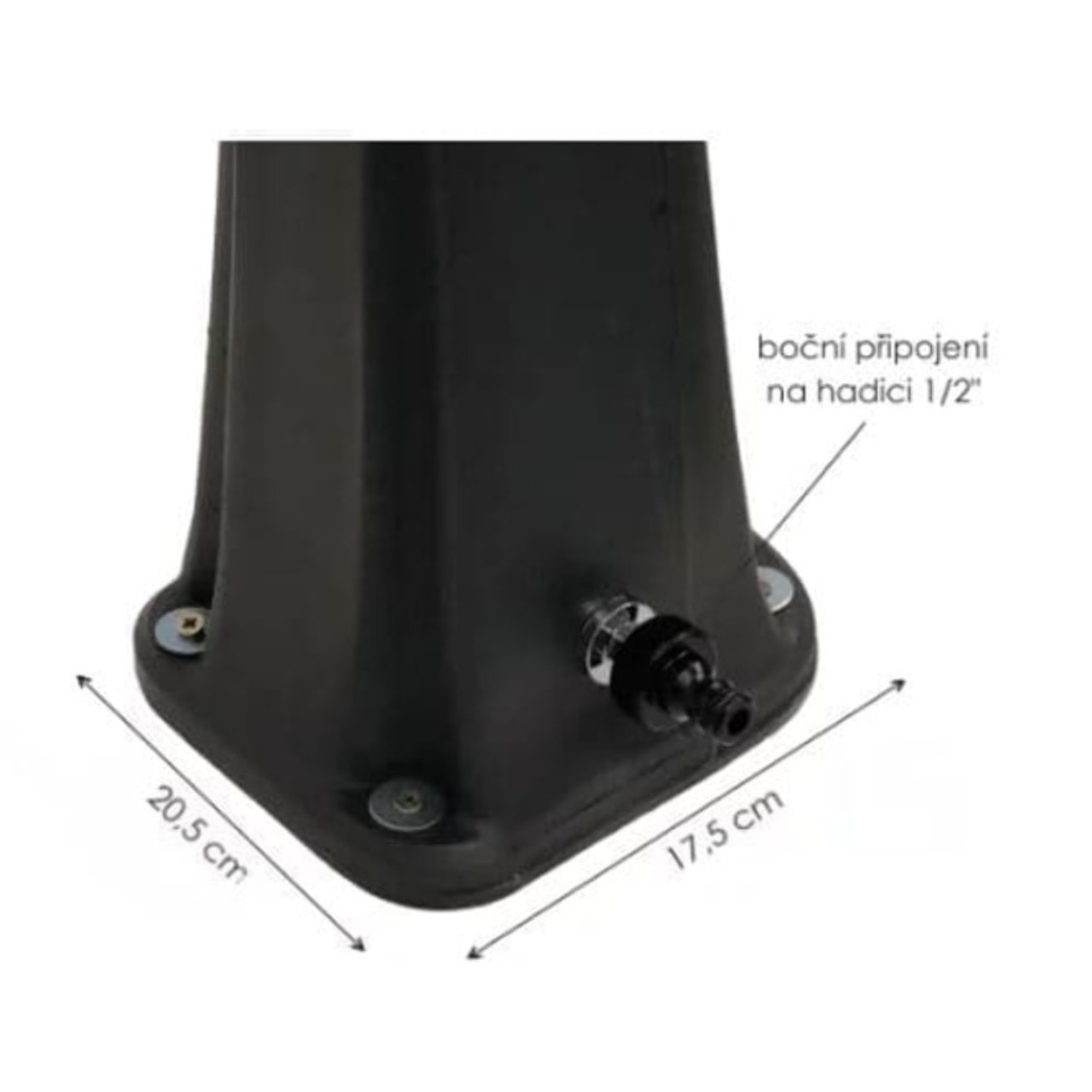 Douche solaire anthracite avec rince-pieds, réservoir 23 L, pour jardin et piscine, Arkema Happy (H120/7016)