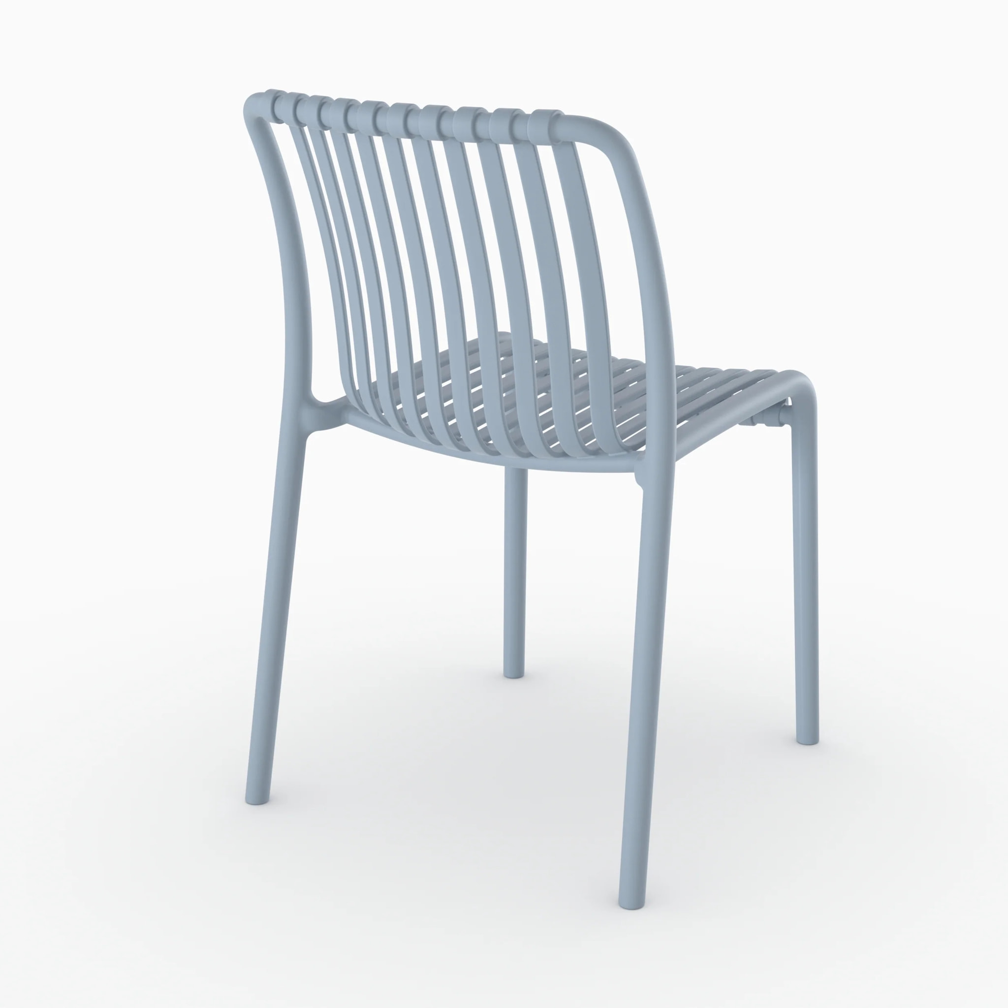 Lot de 2 chaises de jardin empilables en plastique bleu pastel - Duli