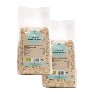 PLANETA HUERTO | Pack 2x Copos de Avena Gruesos ECO Avena Integral, Vegana, Sin Gluten, Fuente de Fibra y Omega 3 | Alto Contenido en Vitaminas y Minerales | Ideal para Desayunos Saludables