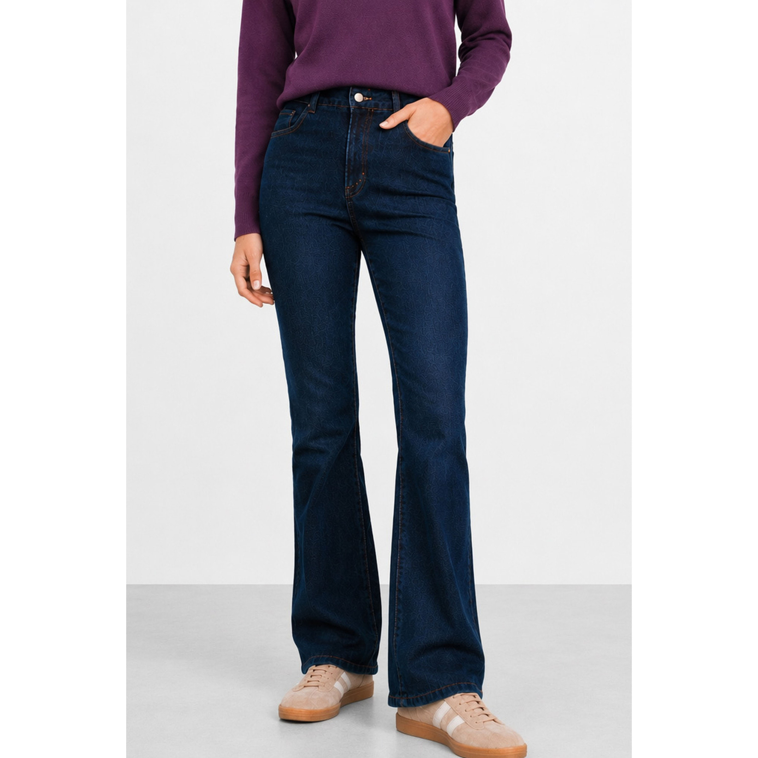 Kocca - Pantaloni in denim a vita alta con catene Donna