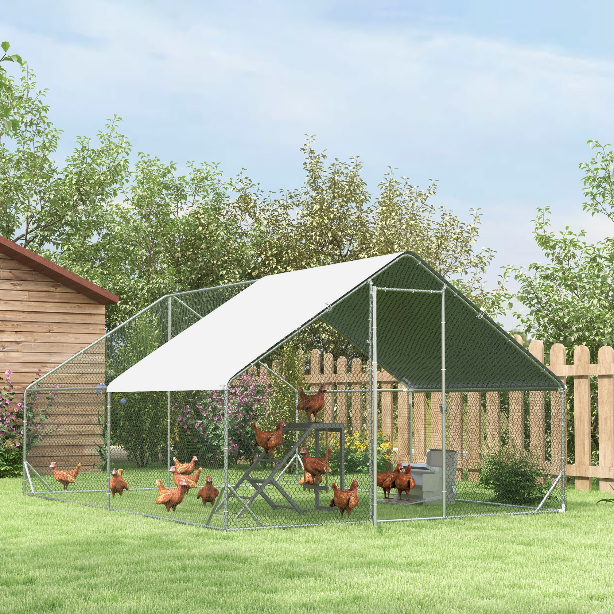 Perchoir grande taille pour poule balançoire plateforme 3 en 1 - dim. 96 x 40 x 71 cm - bois gris